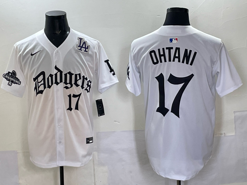 Men Los Angeles Dodgers #17 Ohtani white Nike 2025 MLB jersey 0012->los angeles dodgers->MLB Jersey